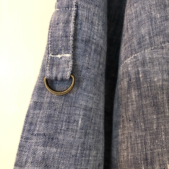 Women's Linen Tunic, Made In Italy, button-down, optional roll-up sleeves - Picture 6 of 11